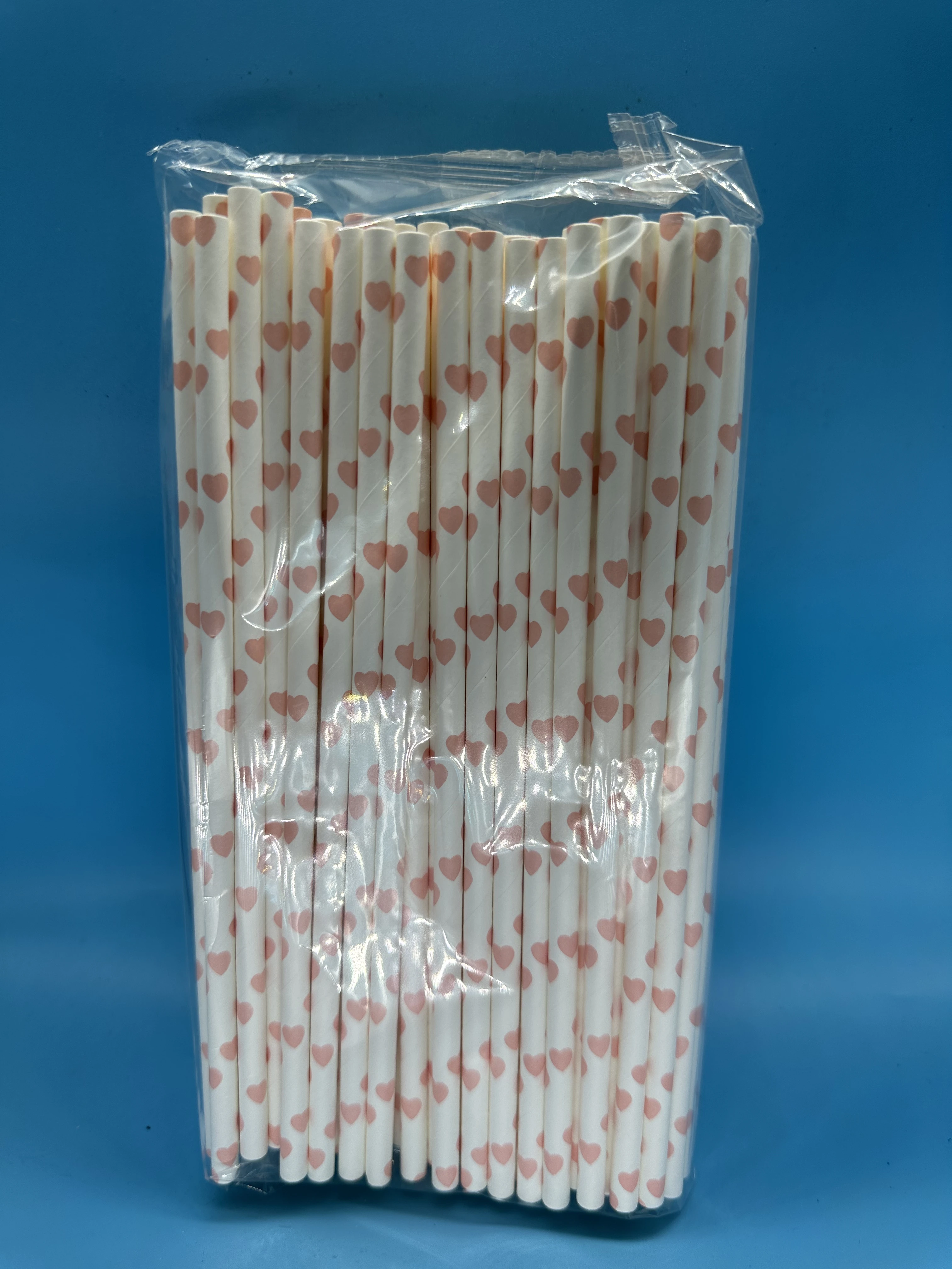 Pink Heart Artist Biodegradable Paper Straw For Canteen,Bar,Hotel,Drinking Straw Hand Making Party Decoration Xmas Deco