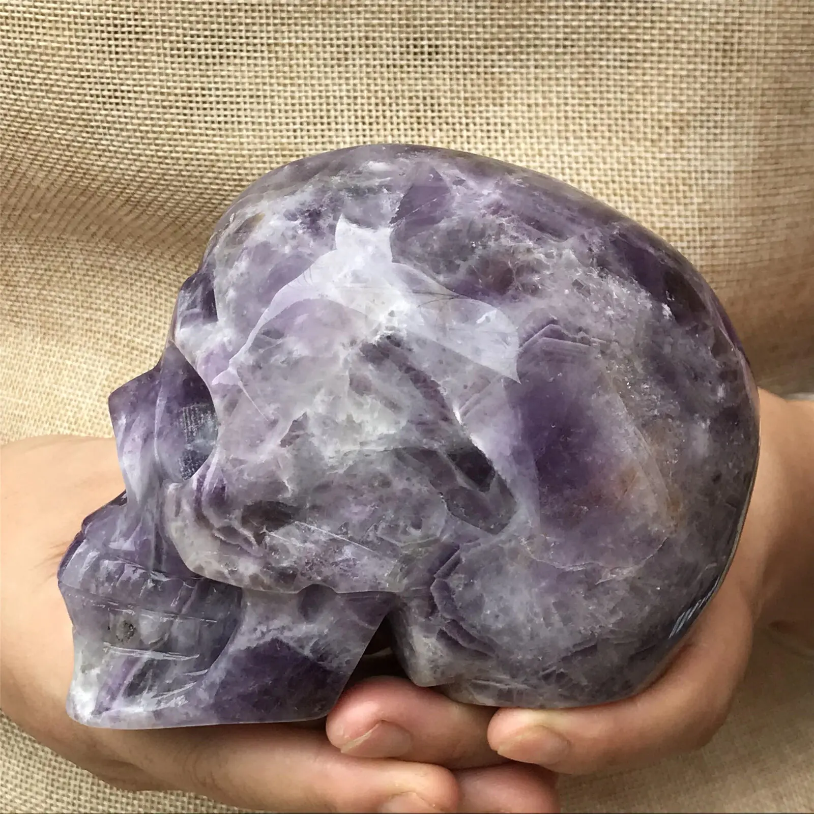Natural Dreamy Amethyst Energy Crystal Skull Specimen Reiki Healing Gift Room Decoration 5