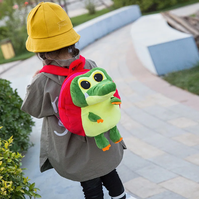 Kids Winter Plush School Bags Cute 3D Dinosaur Kindergarten Boy Girl Backpacks Cartoon Kids Should Bags Backpacks for Children - 2