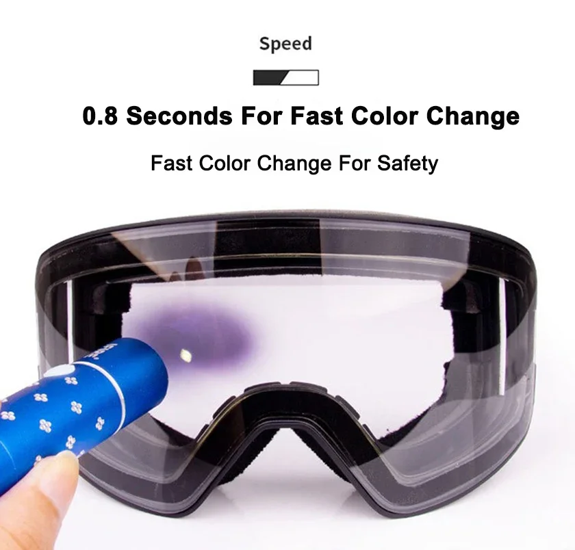New Color-Changing Ski Goggles All-Weather Transparent Color-Changing Double-Layer Anti-Fog Cylindrical Ski Sports Glasses 3