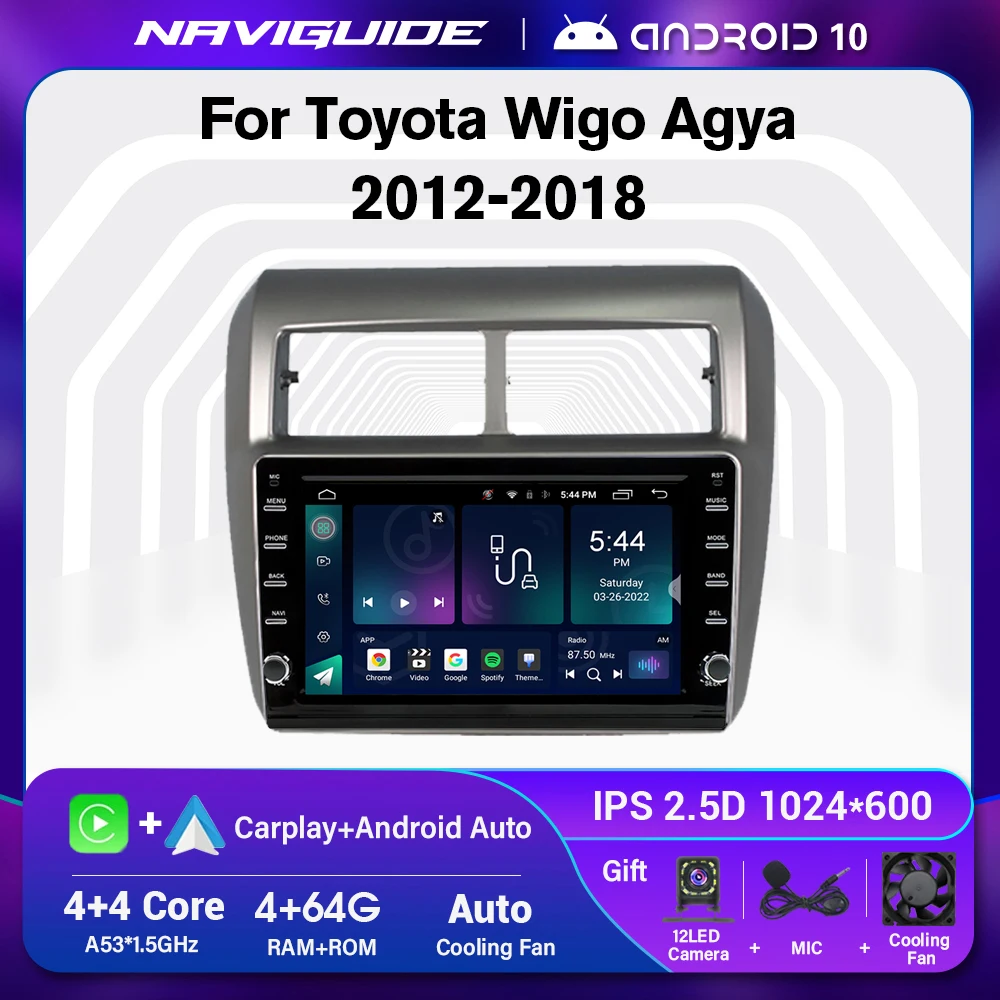 

Android 10 Car Radio For Toyota Wigo Agya 2012-2018 GPS Stereo Receiver DSP Multimedia Player CarPlay Auto Headunit NO 2 DIN DVD