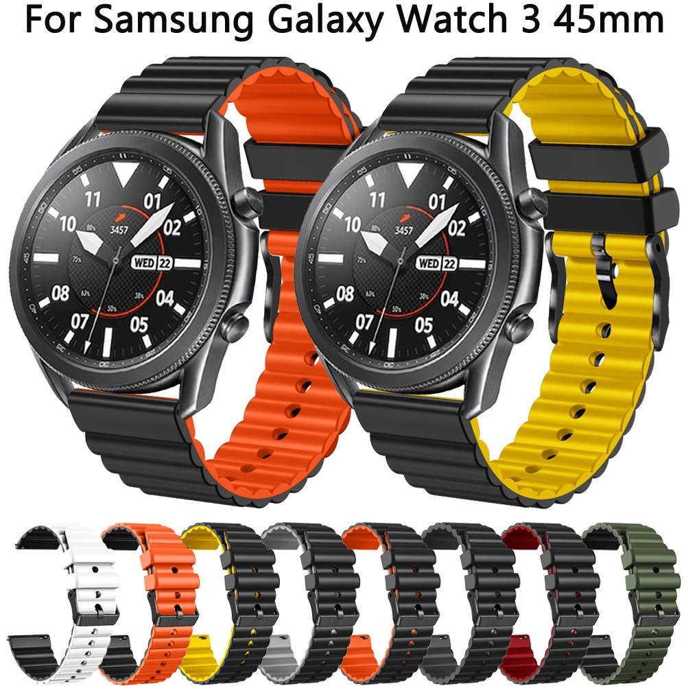 

22mm Silicone Strap For Samsung Galaxy Watch 3 45mm 46mm Watchband Replacement Gear S3 Frontier Classic Sport Bracelet Wristband