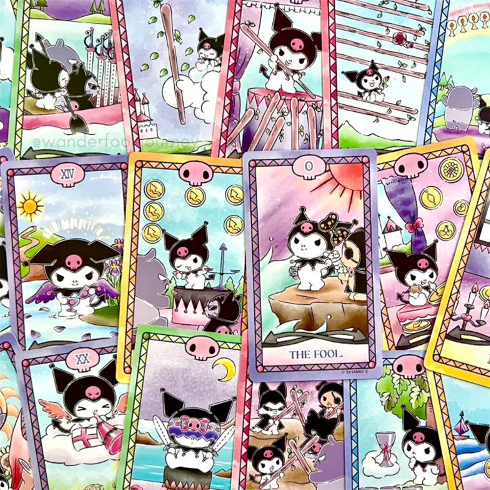 Tarot Kuromi Cinnamoroll Melody Cards Divination Star sign Hello Kitty Sanrio Melody 78 Cards Board Game Deck Oracle Card Party 4