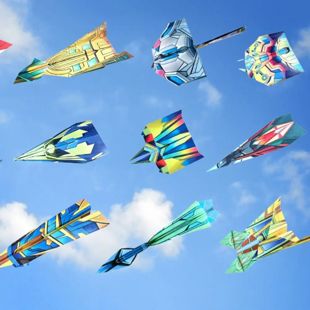 Paper Handmade Airplane Origami Art Learning Folding Airplane Origami Set 3D Montessori Versatile Paper Aircraft Toy