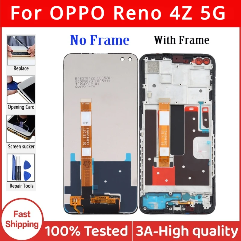 Oled 6.6 "Per Oppo Reno 4Z 5G Cph2065 Display Lcd Touch Digitizer Panel Per Oppo Reno4 Z Schermo Lcd