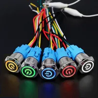 Metal Push Button Switch with Wire On Off PC Power Waterproof 12v for Car Momentary Latching Fixed NO NC 5V 220V 12 16 19 22 mm - Image 3