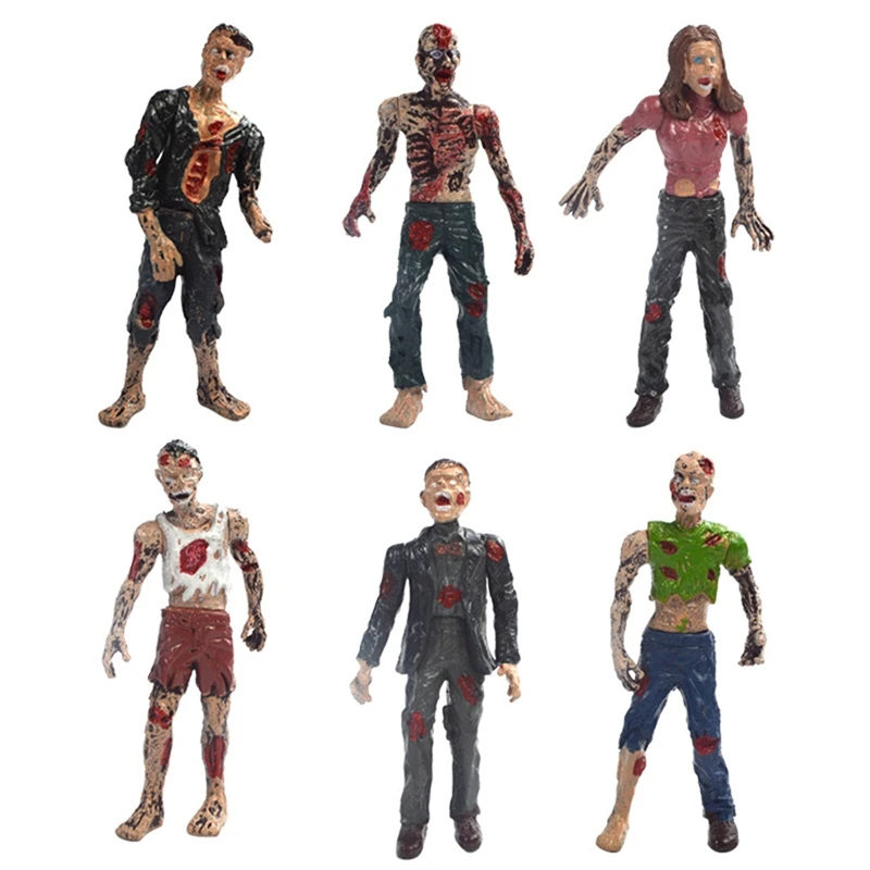 6 Pz/Lotto 10Cm The Walking Dead Zombie Action Figures Giocattoli Personaggi Del Film Action Zombie Figures Giocattolo Per Bambini