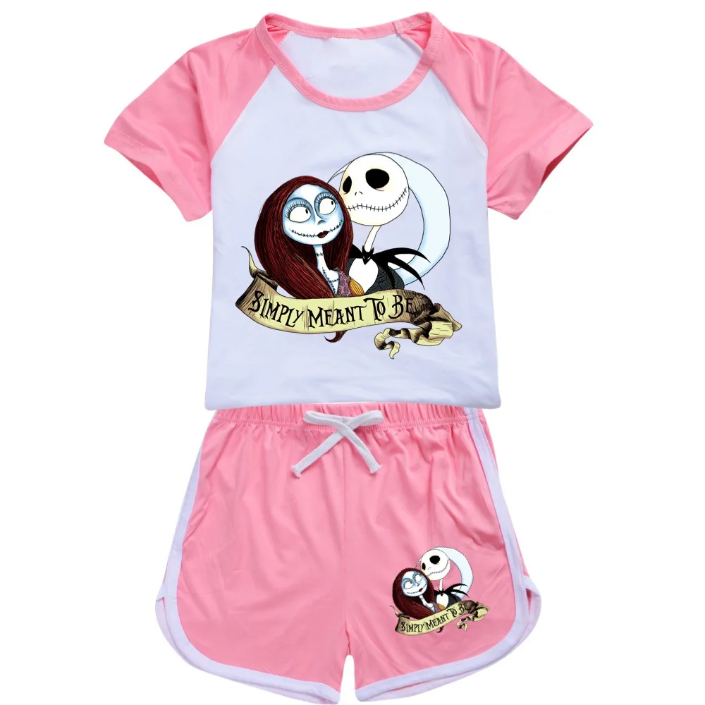 Nightmare Boys Sport Clothes Before Christmas Baby Girls Summer Short Sleeve T Shirt Shorts 2pcs Kids Pyjamas Suit Toddlers Tops