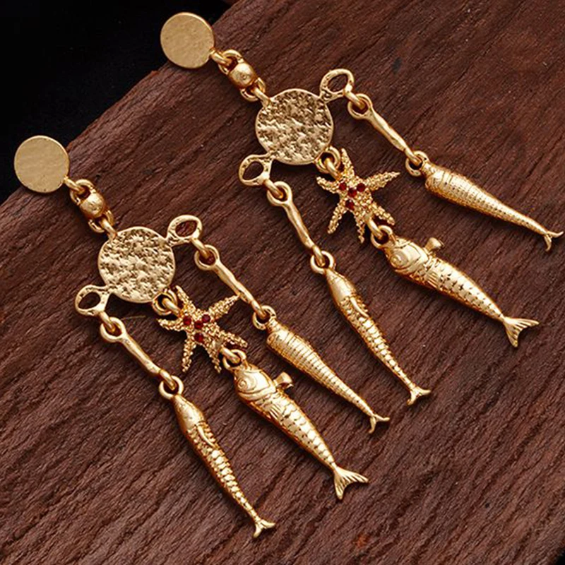 2024 New In Bohemia Tassel  Earrings Scallop starfish Beach Earrings for Women Girls Charm Statement Jewelry