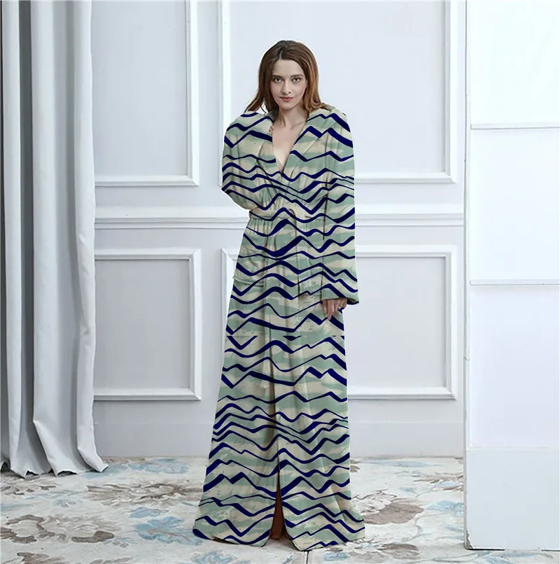 

Custom Made Your Design Fashion Women Winter Warm Robe Bathrobe Pajamas DIY Full Print Coral Fleece Nightwear Sleepwear