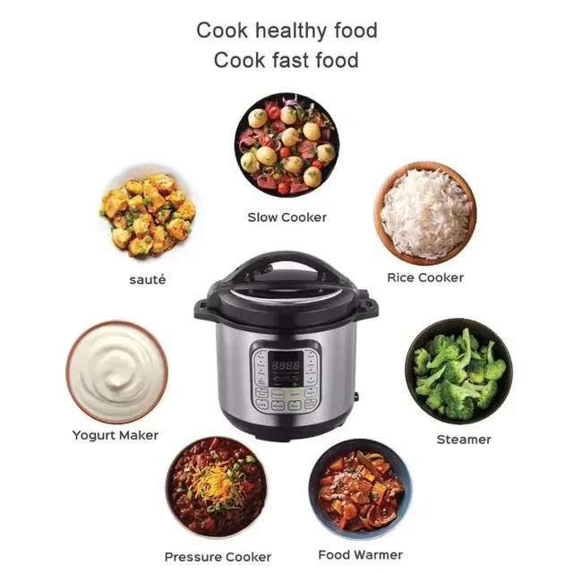 6L Electric Pressure Cooker Multifunction Non-stick Pot Timed Cooking Intelligent Rice Soup Porridge Heating Cooking Appliances 2
