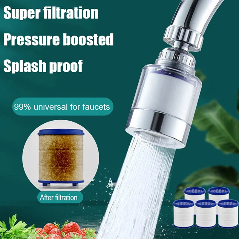 

New Kitchen Water Faucet Pressurized Bubbler Filter Remove Chlorine Heavy Metal Filtered for Hard Water Bath Filtration Purifier