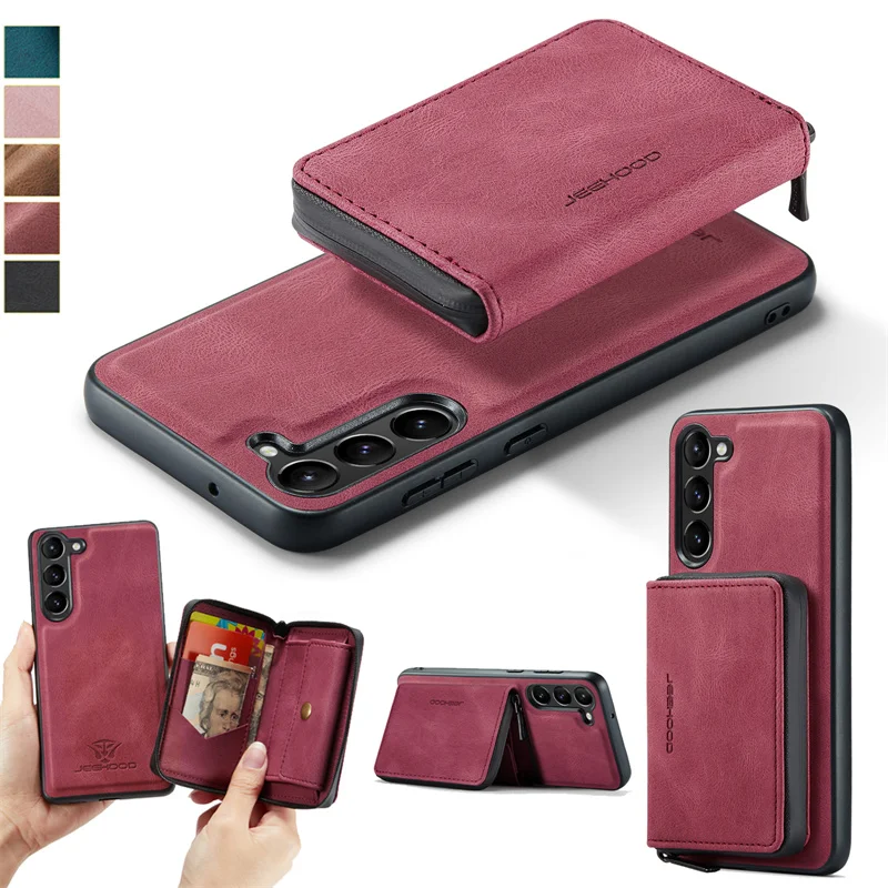 

Magnetic Zipper Leather Phone Case For Samsung Galaxy A73 A72 A71 A54 A53 A52 A51 A42 A33 A32 A14 A13 A12 Card Slot Wallet Cover
