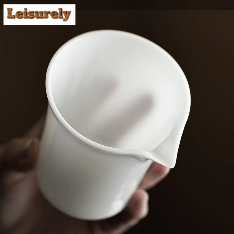 200ml Ice Seed Jade Porcelain Tea Pitcher Handmade Chinese White  Cha Hai Justice Cup White Tea Drinkware Decoration Supplies