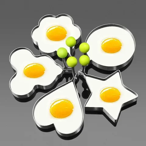 

5 Style Stainless Steel Fried Egg Pancake Shaper Omelette Mold Mould Frying Egg Cooking Tools Kitchen Accessories Gadget Rings