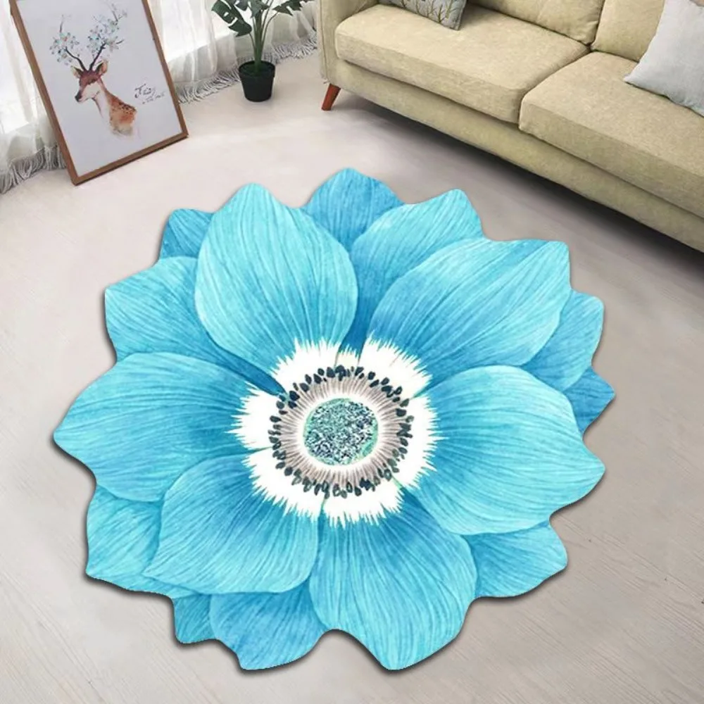 

2023 Modern Anti-Skid Household For Living Room Sofa Decor Flower Shaped Carpets Area Rugs Floor Mat Entry Door Mat