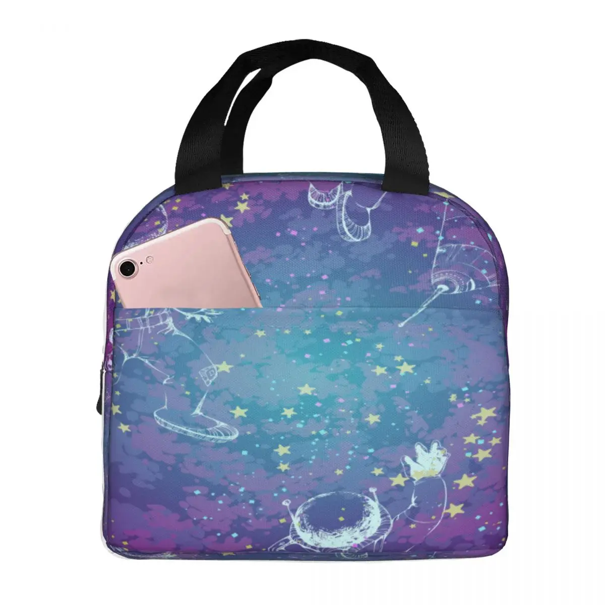 

Fresh Keeping Lunch Bag Space Background Cooler Bag for Drinking Insulation Thermal Bag Insulation Ice Pack