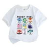 Today I Feel Inside Out 2 T-Shirts Kids Full of Emotions Mental Health Cotton Short Sleeve for Boys/Girls Cartoon Anime Tees 1