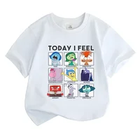 Today I Feel Inside Out 2 T-Shirts Kids Full of Emotions Mental Health Cotton Short Sleeve for Boys/Girls Cartoon Anime Tees 1