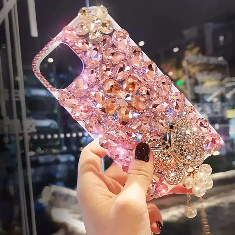 Diamond Rhinestone Lanyard Phone Case - Elegant Protective Cover