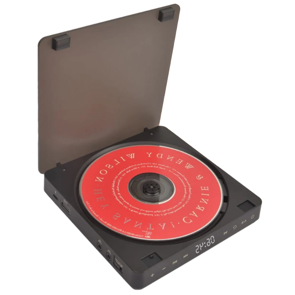 Hifi 스테레오 스피커 학습 레트로 CD 디스크 터치 컨트롤 앨범 플레이어, 디지털 디스플레이 지지대 CD, MP3, WMA 레트로 홈 오디오 플레이어