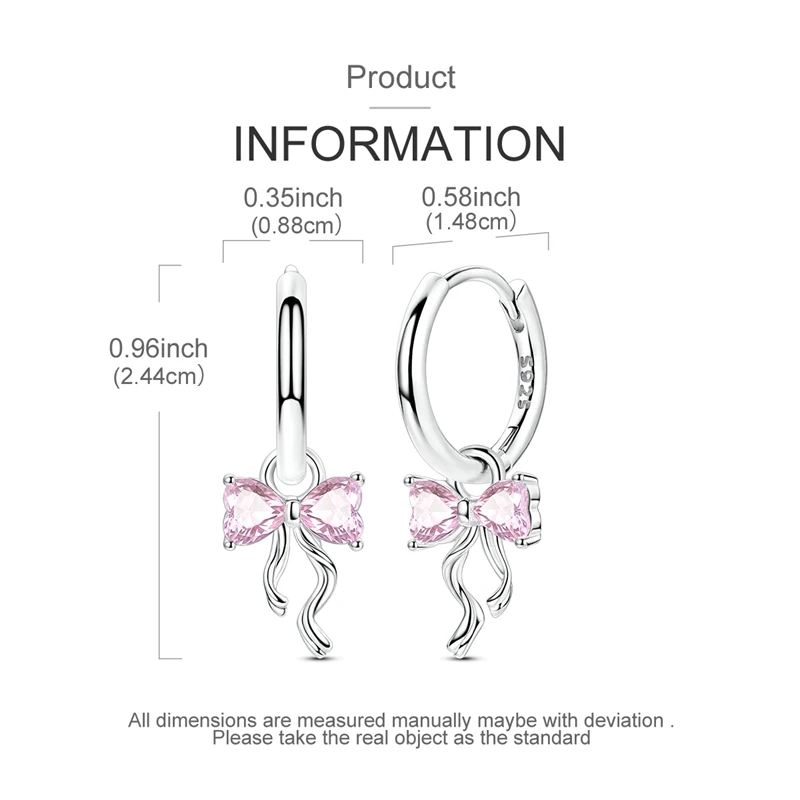 S0360fc207a33480298d749a10a56aa564 Hot Selling 925 Sterling Silver Pink Bow Butterfly Zircon Exquisite Earrings Suitable For Girls Charming Jewelry Gifts Mallzona