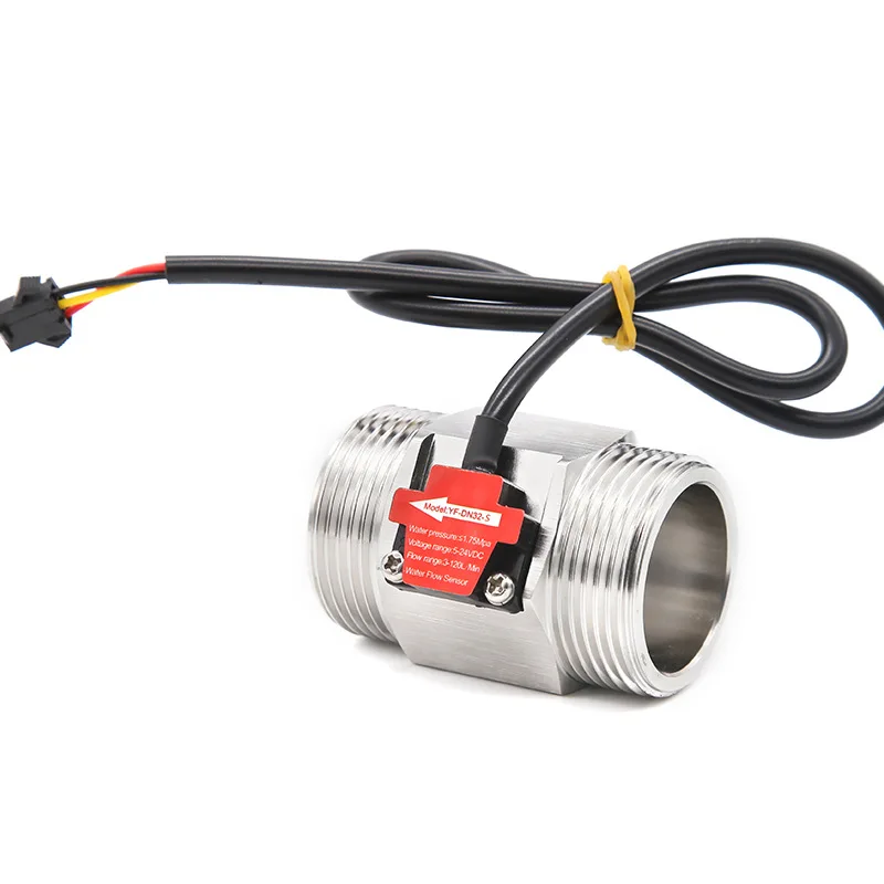 DC5~24V SUS304 Hall Sensor DN32 Water Turbine Flow Sensor G1 1/4 Flow Liquid industrial Water Meter YF-DN32