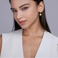 M-JAJA 2mm Moissanite pendentif rectangulaire collier plaqué or 18K S925 en argent Sterling collier ras du cou fête bijoux fins cadeaux 4
