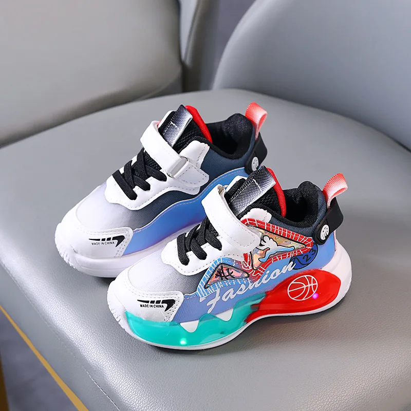 XUANMU Children Sport Shoes Boys Girls Autumn Winter Middle Children Shoes Primary School Basketball Shoes XA100_voghion.com