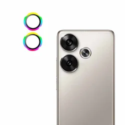 Premium 9H Tempered Glass Camera Lens Protector with Metal Ring for Poco F6 Pro - 4PCS (Colorful)