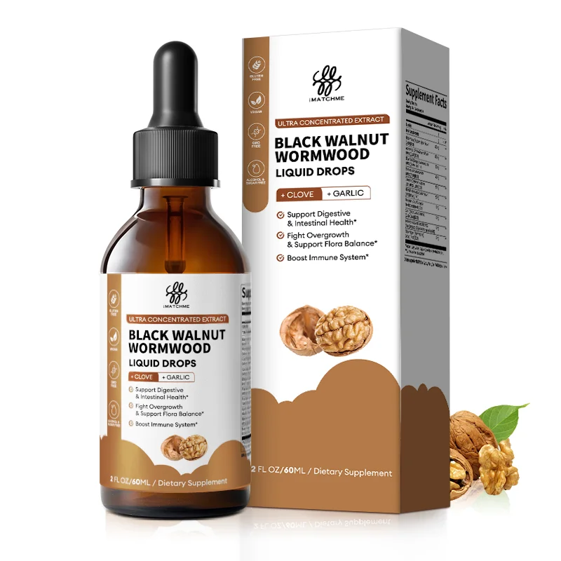 Natural Black Walnut Extract Liquid Drops - Organic Herbal Supplement Support Gut & Digestive Cleanse & Health Support (60ml) 1