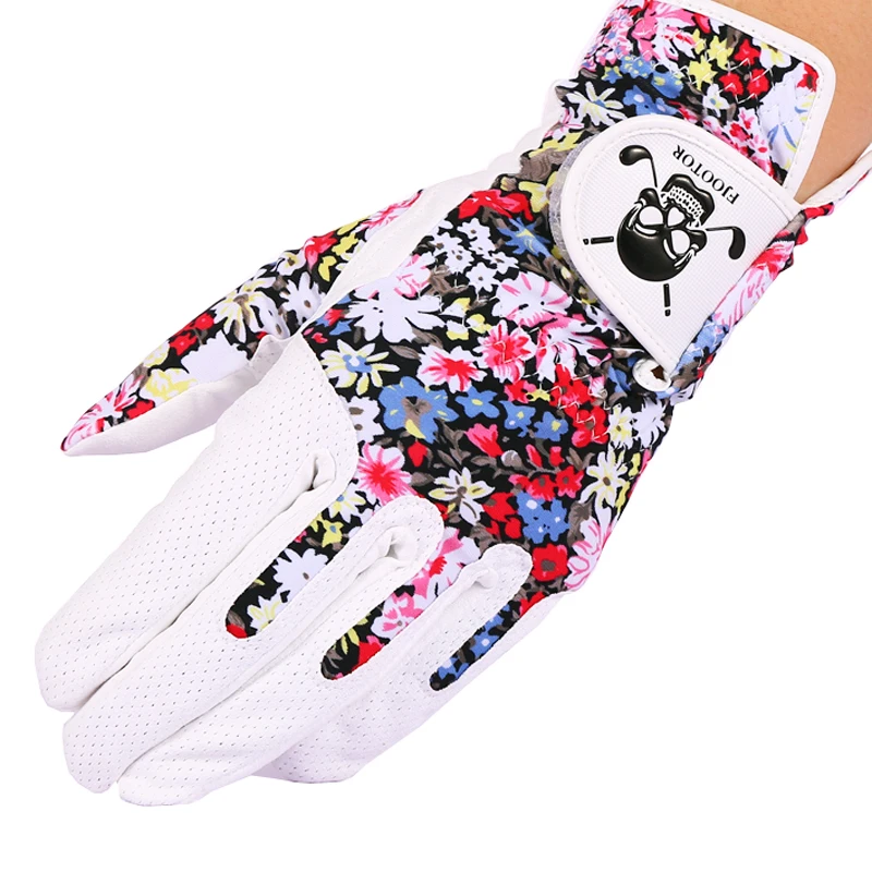Women's Golf Gloves Left Hand & Right Hand Lambskin Gloves Golf Breathable High Quality Palm Protection Sport Gloves 4