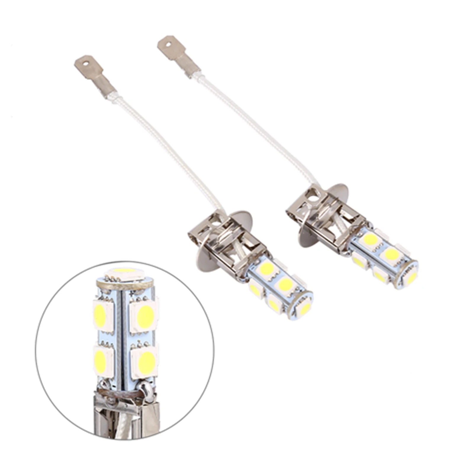2x H3 5050 화이트 9 SMD LED DC12V 자동차 안개등 램프 LED 전구 6500K 9SMD H3 5050 9SMD H3 9SMD 안개등 램프 9SMD 안개등