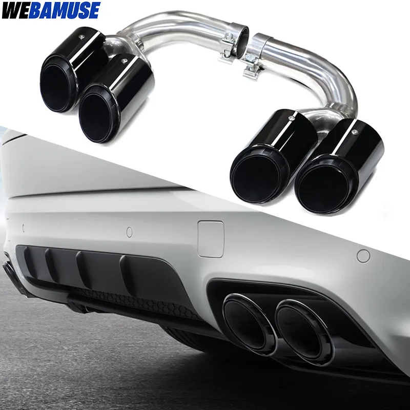 Quad Exhaust Tip For Porsche Cayenne 9Y0 3.0T Hybrid Petrol Muffler Tip Tailpipe Exhaust System Nozzle Tips