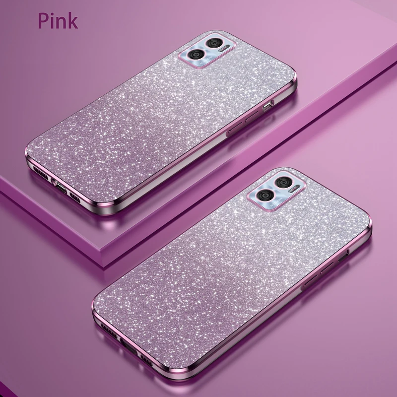 Luxury Electroplated Glitter Phone Case - Clear Soft TPU Back with Protective Bumper