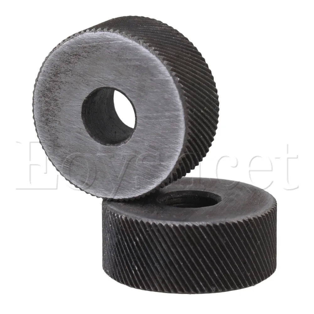 2PCS 19 x 8mm Knurl Wheel Tool Diagonal Coarse Twill Pattern 0.6mm Pitch Roller
