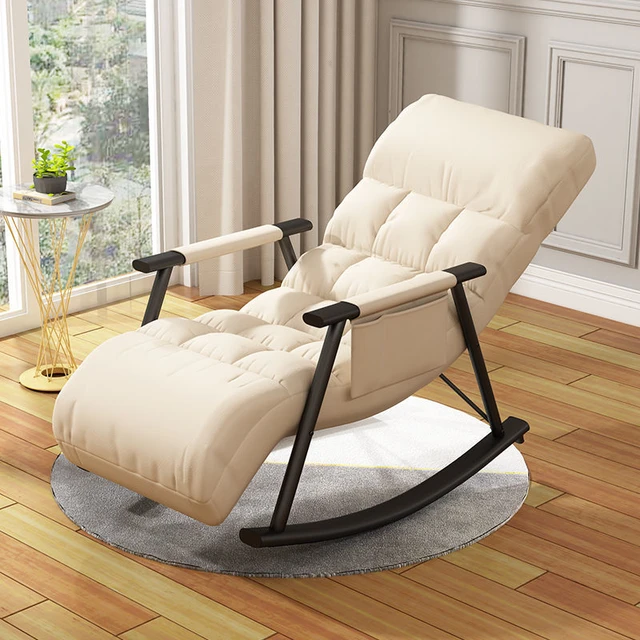Nordic White Chair Back Support Floor Recliner Chair Lounge Single