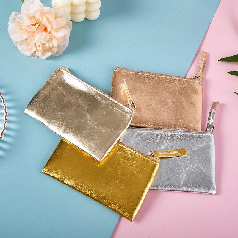 New PU Leather Bag Coin Purse Women's Glitter Bag Cosmetics Storage Bag Fashion Toiletries Portable Paillette Makeup Case