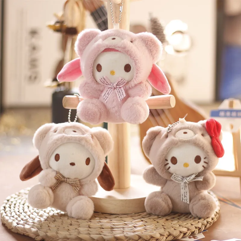 

Hot Selling Japanese New Sanrio Hello Kitty Cute and Cute Cat Pendant Plush Toy Cinnamoroll Doll Bag Pendant Keychain Gifts