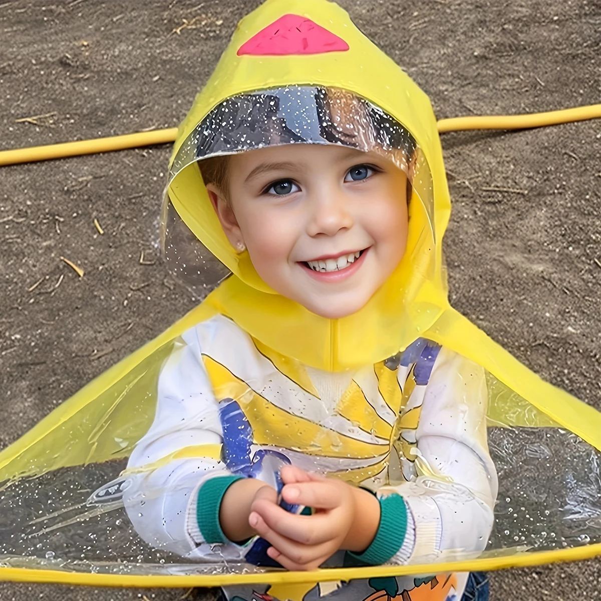 Children's Raincoat Yellow Duck Cloak Flying Saucer PVC