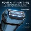 Sejoy FK608 Electric Shaver with Hair Trimmer for Men's Razor Wet & Dry LCD Display 3D Shaving Haircut Machine Blue 3