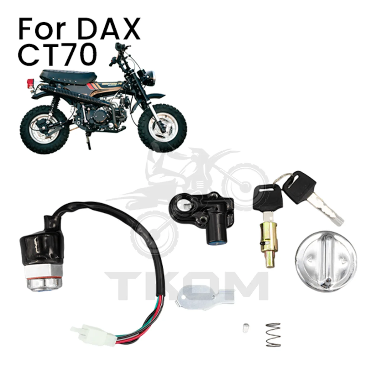 CT70 12V 잠금식 시트 래치 점화키 스위치 세트 오토바이 연료탱크 캡 잠금 세트 (CT70 DAX ST50 ST70 CT90 아이스베어용)