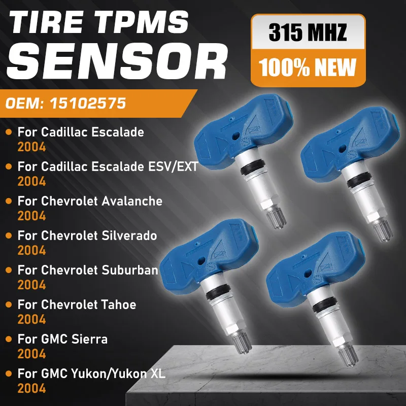 4PC 315MHz MORESENSOR TPMS Snap-in Tire Sensor For Yukon DeVille Tahoe - Foto 2