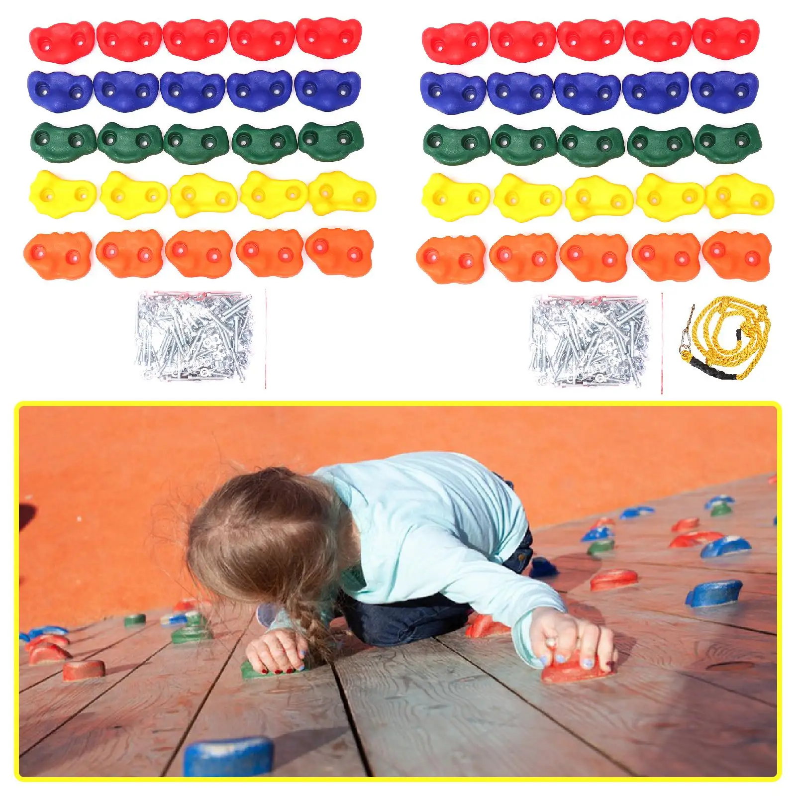 25 Pieces Rock Climbing Holds for Kids Kids Toys Children with Screw Backyard Outdoor Games Comfortable Tree Climbing Holds