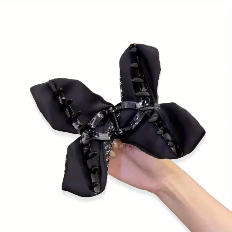 Large Acrylic Hair Claw Clip Sparkling Rhinestones Non-Slip Grip Vintage Wheat Design for Thick Hair Elegant Wedding Party