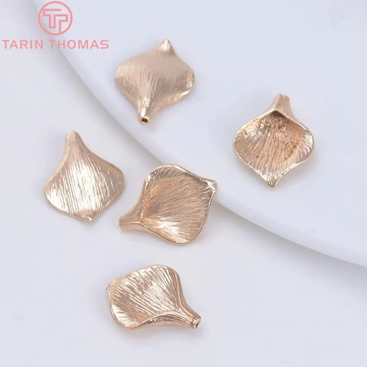 (3139)6PCS 17x13MM 24K Gold Color Plated Brass Lily Flower Beads Caps Tassel High Quality Jewelry Accessories | Украшения и