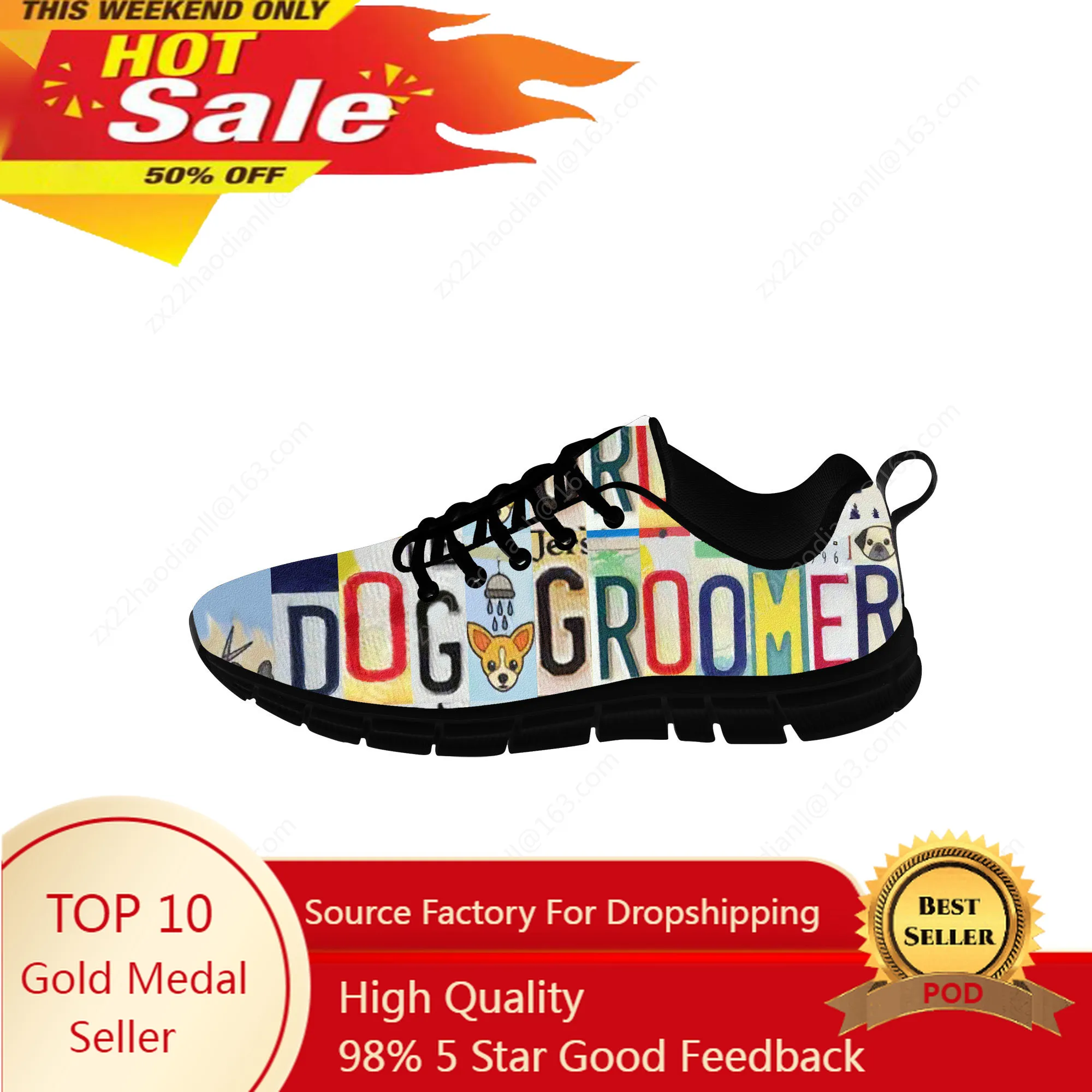 

Dog Groomer Low Top Sneakers Mens Womens Teenager Casual Cloth Shoes Canvas Running Shoes 3D Print Breathable Lightweight shoe
