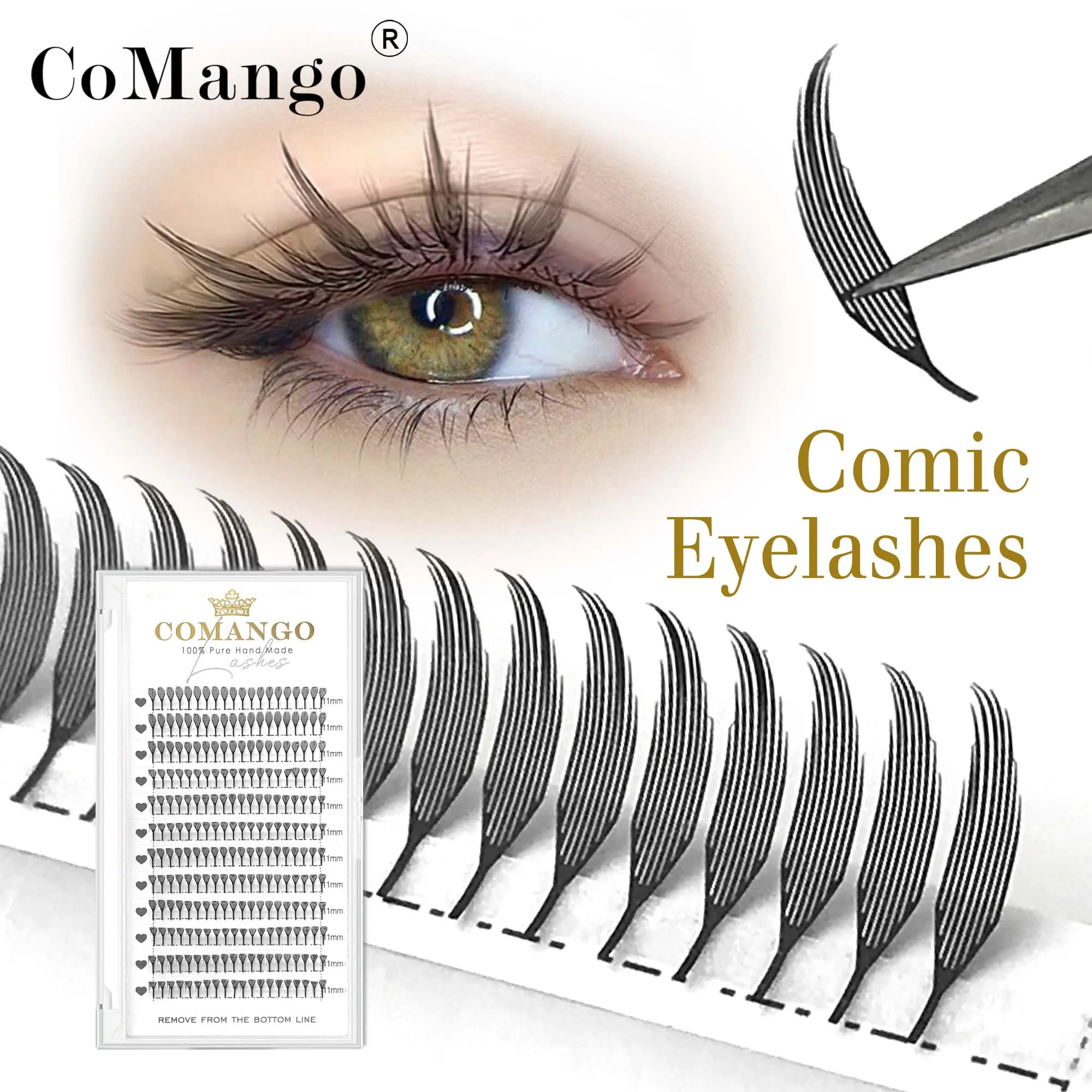 CoMango Anime Spire Lashes Tower Fans Extensions