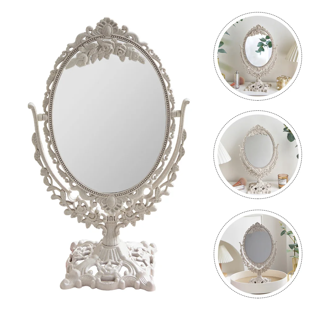 

Double Sided Princess Mirror Office Desk Decorations Vanity Makeup Girl Travel
