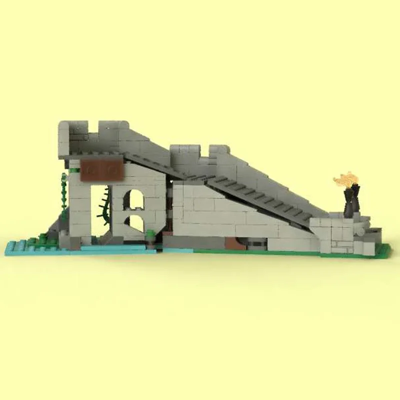 181PCS 사자 기사의 성 경사로 모델 DIY 창의적인 아이디어 중세 거리 풍경 어린이 장난감 조립 퍼즐 생일 선물 조립